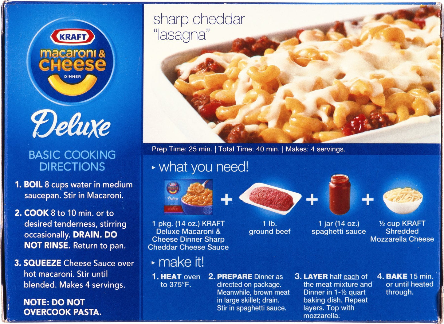 Kraft Deluxe Sharp Cheddar Macaroni & Cheese Dinner (14 oz Box)
