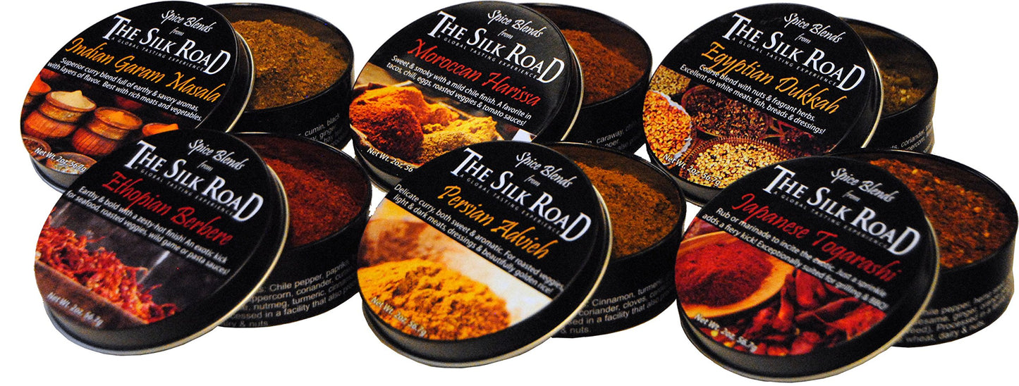 Exotic Spice Blends 6-Pack Gift Set from The Silk Road Restaurant, No Salt | All Natural Seasoning | Vegan | Gluten Free Ingredi