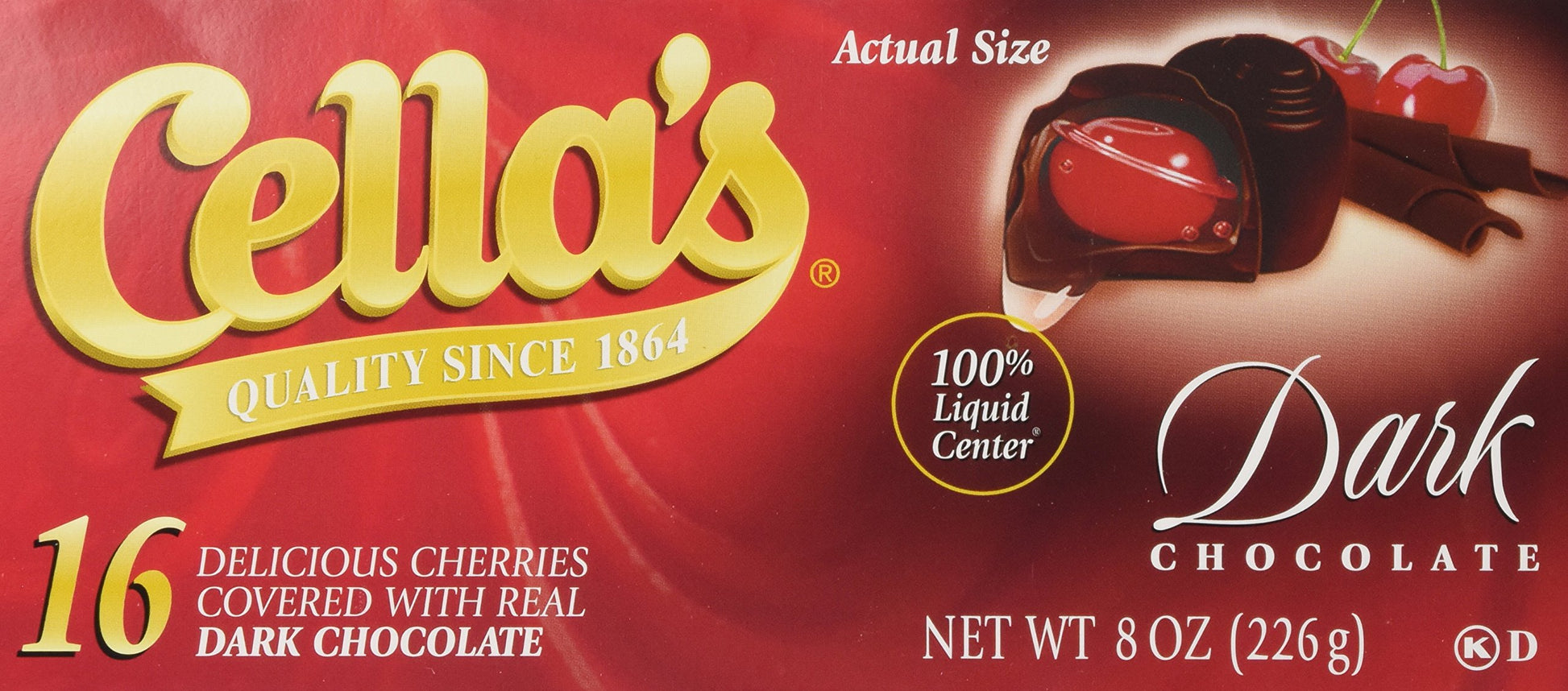Cellas Dark Chocolate Covered Cherries, 16 Count (Pack of 1)0.47 pounds