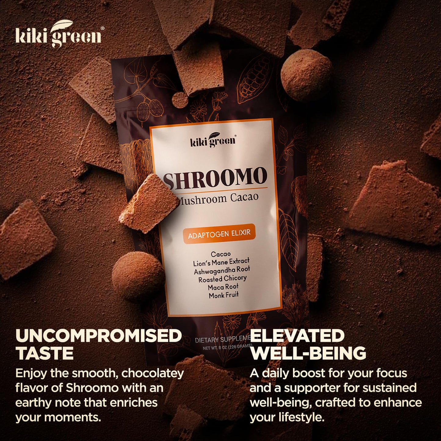 Kiki Green Shroomo: Mushroom Coffee Alternative | Master Blend Of Lion'S Mane, Ashwagandha For Mental Clarity, Energy & Focus, M