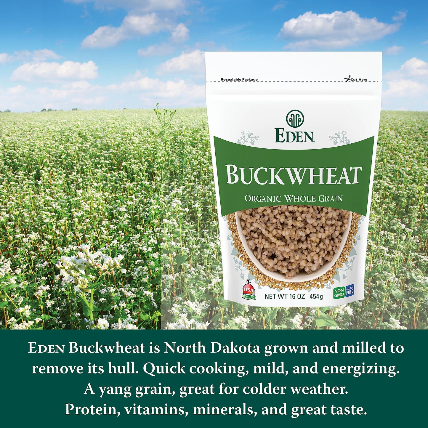 Eden Organic Buckwheat, 16 Oz, Gluten Free, 100% Whole Grain