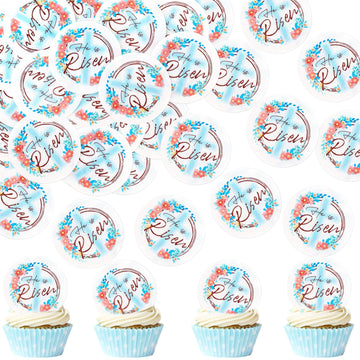 40Pack Edible Happy Easter Cupcake Toppers for Rabbit Ears Bunny Party Decorations Cake Picks Drink Topper Cake Food Decor Appet