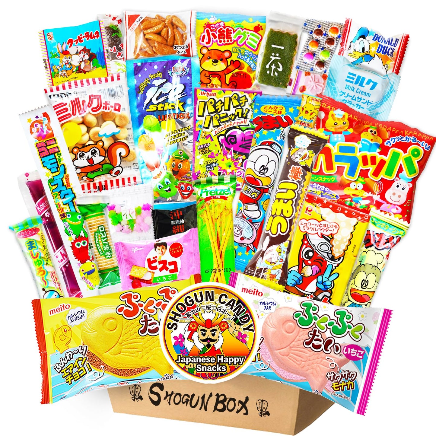 SHOGUN CANDY Box Japanese Snacks & Candy 30 Pieces Variety Dagashi Assortment