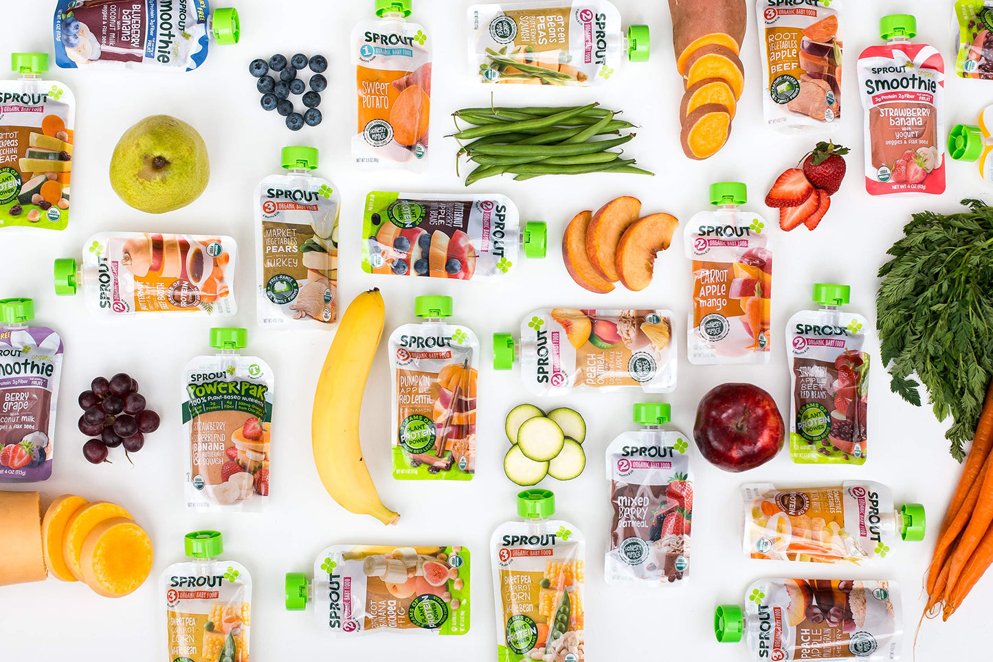 Sprout Organic Baby Food Pouches Stage 3, Organically Sourced Meat Protein, Root Vegetables Apple W/ Beef, 4 Ounce (Pack Of 12)