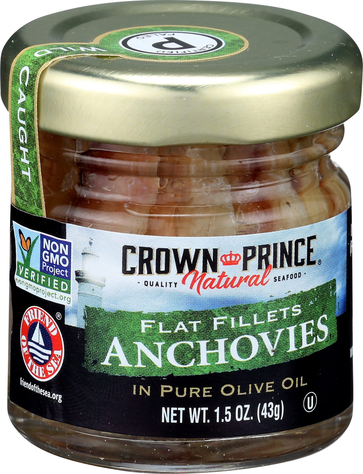 Crown Prince Flat Fillets of Anchovies in Olive Oil, 1.5 Oz