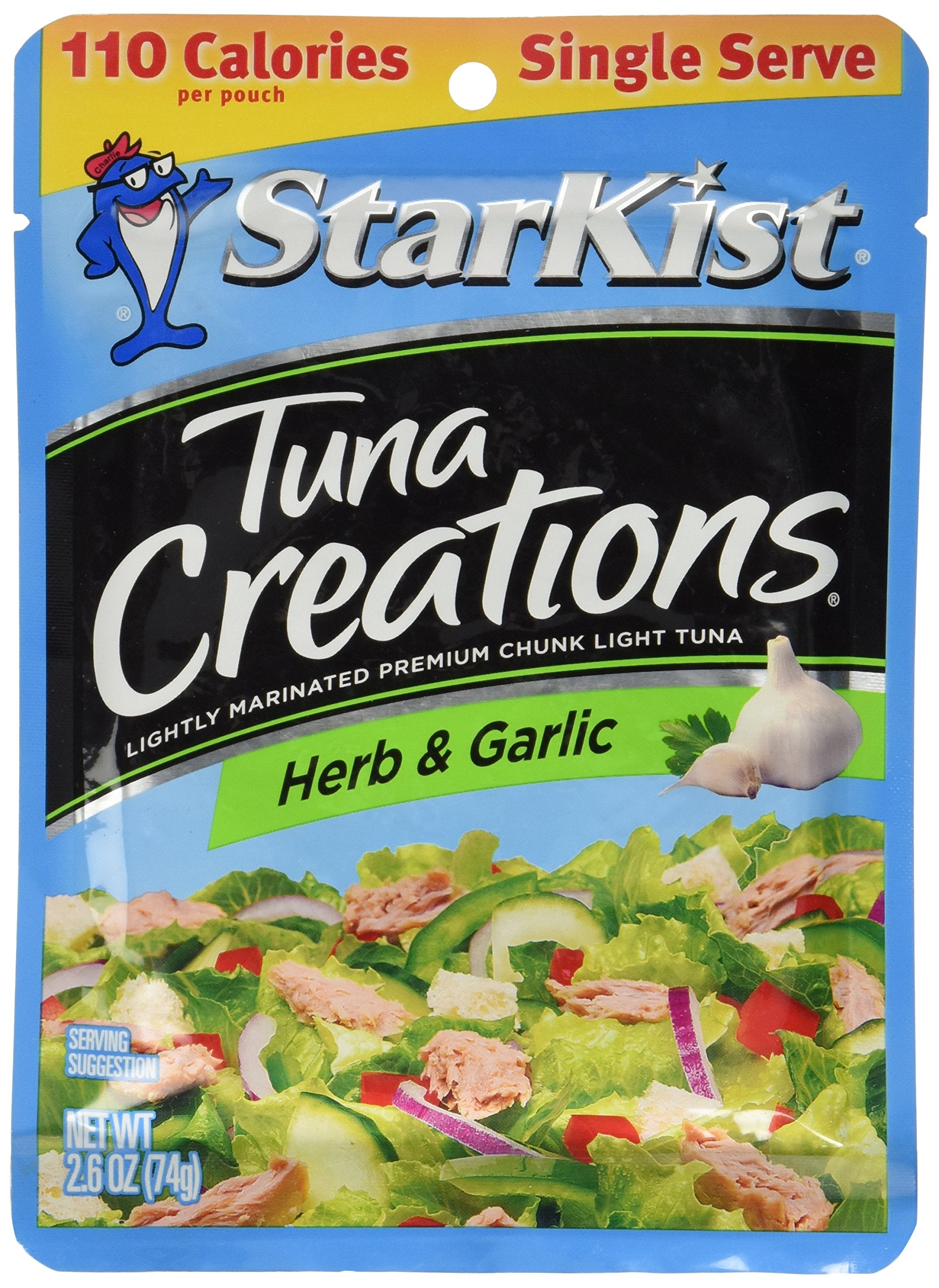 Starkist Tuna Creations, Herb & Garlic, Single Serve 2.6-Ounce Pouch (Pack of 6)