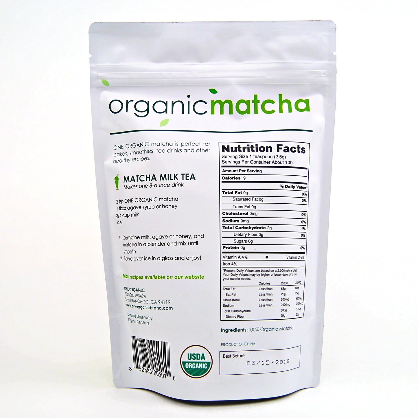 One Organic Matcha Tea Powder 8.8 Oz (250G)