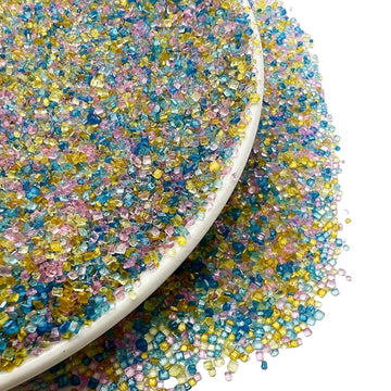 SE Si&Moos Blue Pink and Yellow Sanding Sugar Sprinkles Royal Blue Sprinkles Sugar Rimmer for Cocktails, Edible Colored Sugars f