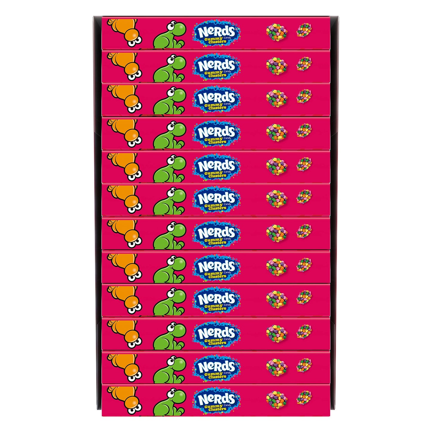 Nerds Gummy Clusters Candy, Rainbow, 3 Ounce Movie Theater Candy Boxes (Pack Of 12)