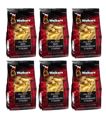 Walkers Pure Butter Shortbread Mini Fingers - 4.4 Oz Bags (Pack Of 6) - Authentic Shortbread Cookies From Scotland
