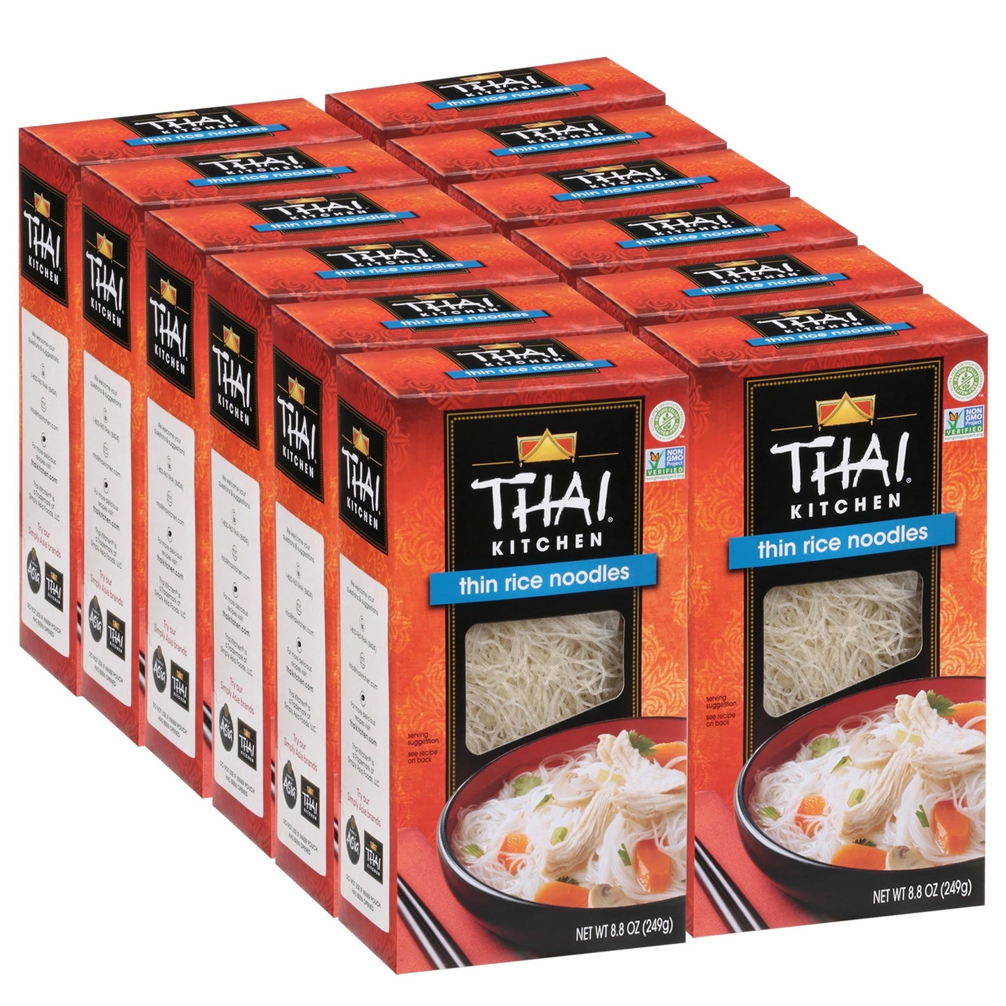 Thai Kitchen Gluten Free Thin Rice Noodles  8.8 Oz (Pack Of 12)