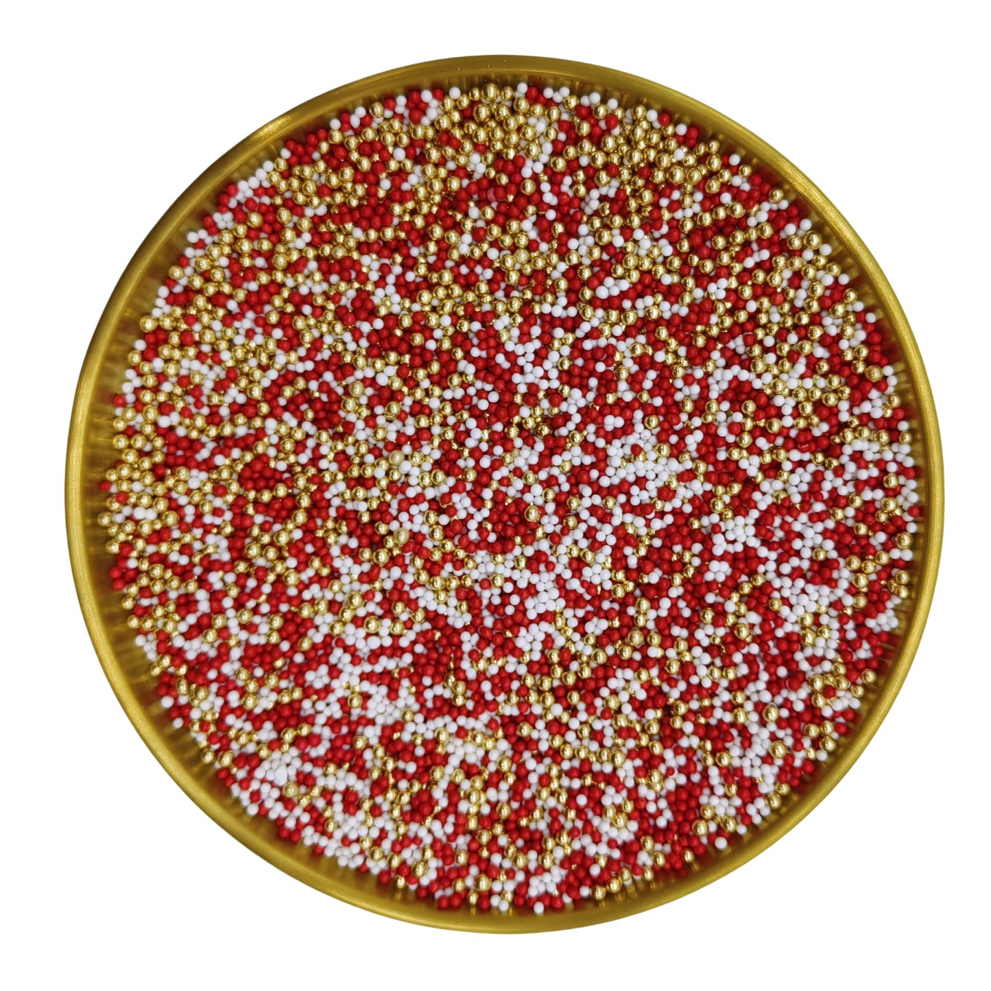 Edible Red & White & Super Gold Pearl Sugar Sprinkles Candy 2mm Mini Pearls Cake Decorations Cupcake Toppers Cookie Decorating P