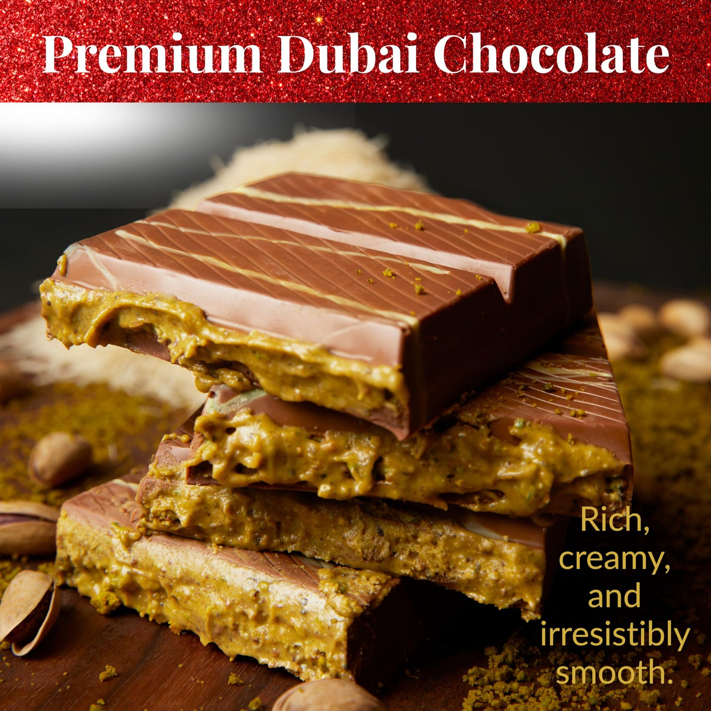 Enhanced 200 Gr Dubai Chocolate, Hot Cocoa Classics With Vanilla Dehydrated Mini Marshmallow, Candy Cane 12 Pieces,Luxury Christmas Gift Set