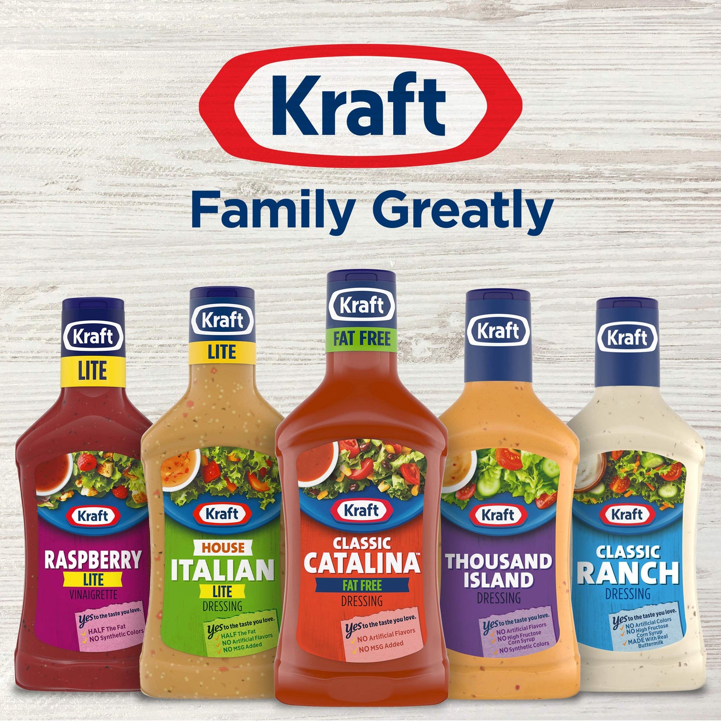 Kraft Classic Catalina Fat Free Salad Dressing, 16 Fl Oz Bottles, Pack of 6