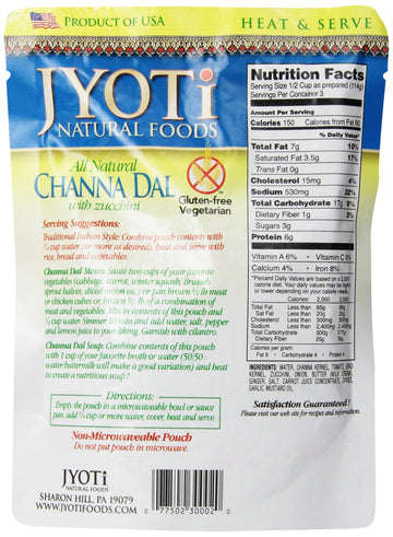 Jyoti Natural Foods Channa Dal with Zuchhini, 10-Ounce (Packaging may vary slightly)