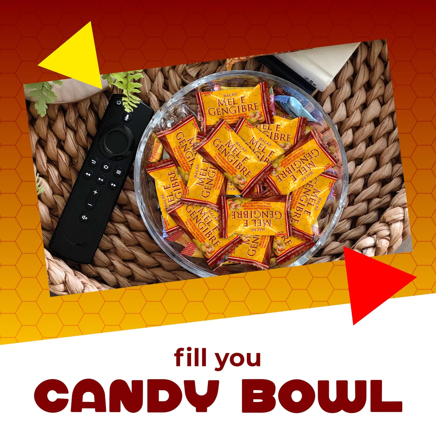 LAETAFOOD Honey and Ginger Hard Candy - 1 Pound Bag (Approx. 100 Count) - Individually Wrapped Sweet Treats