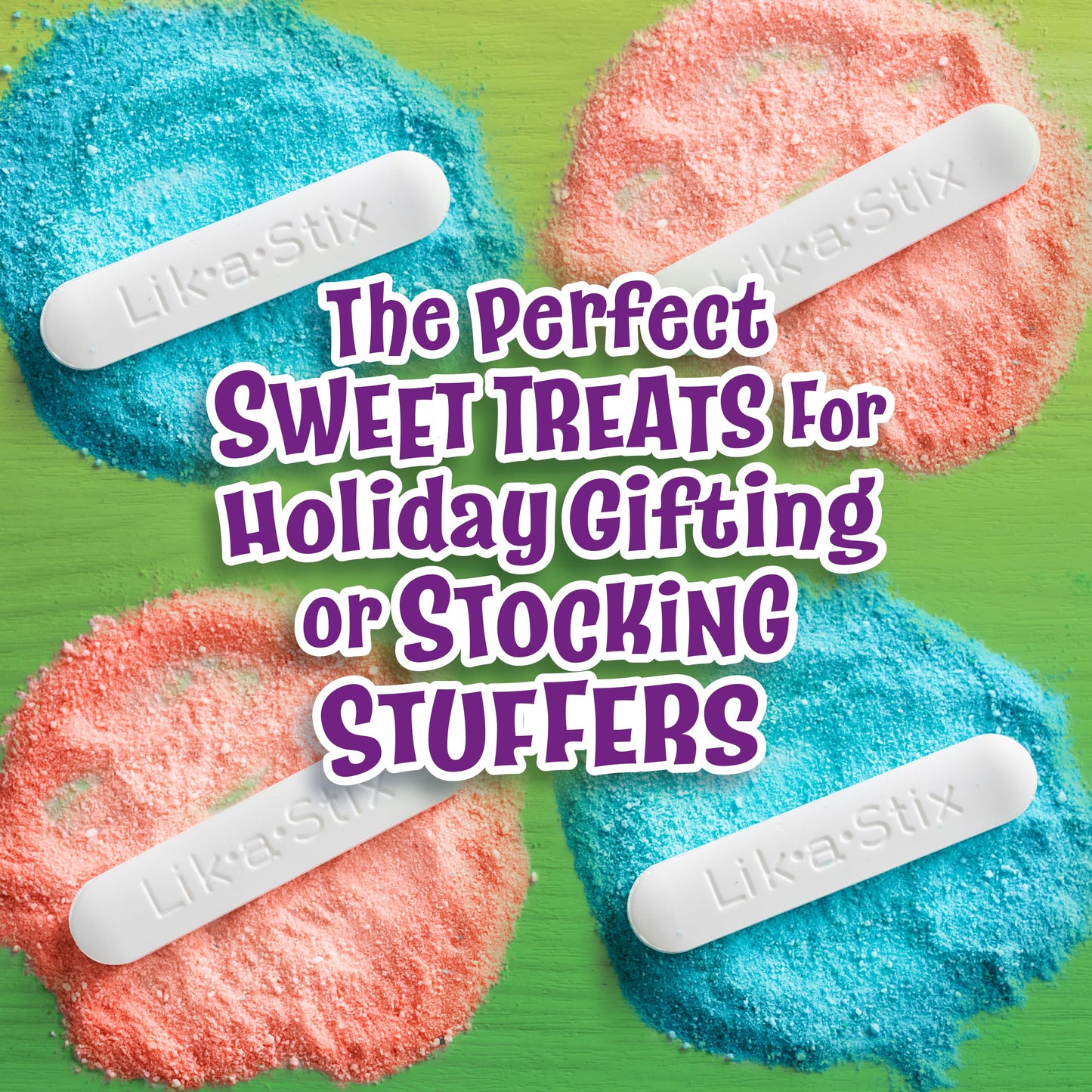 Fun Dip Christmas Candy Lik-M-Aid, Powder Candy Dip Razzle Apple Magic And Cherry Yum Diddly, 8 Pouches