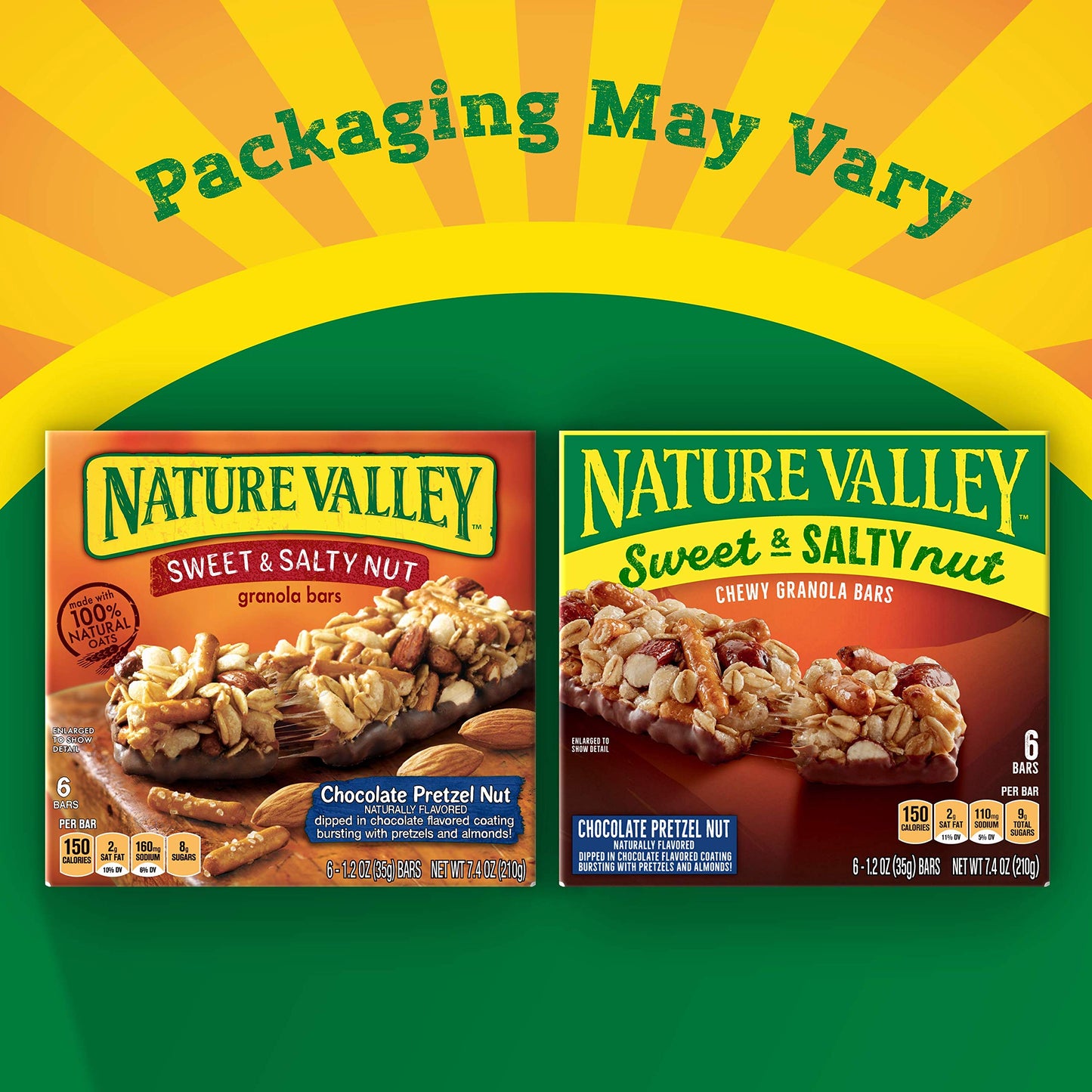 Nature Valley Granola Bars Sweet & Salty Chocolate Pretzel Nut 7.4oz Box Pack of 4