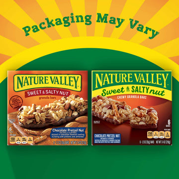 Nature Valley Granola Bars Sweet & Salty Chocolate Pretzel Nut 7.4oz Box Pack of 4
