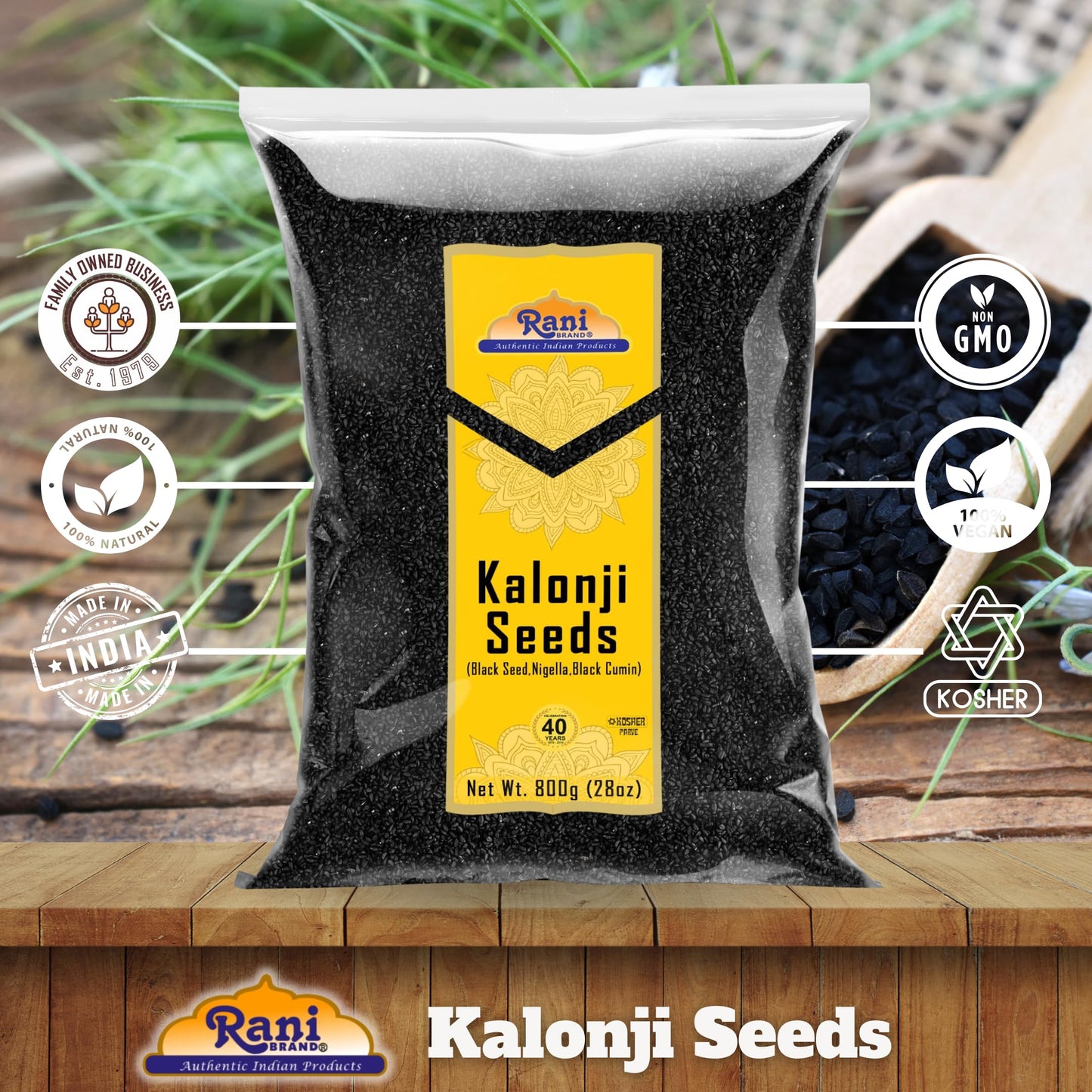 Rani Kalonji (Black Seed, Nigella Sativa, Black Cumin) Seeds 28Oz (800G) ~ All Natural | Gluten Friendly | Non-Gmo | Vegan | Ind