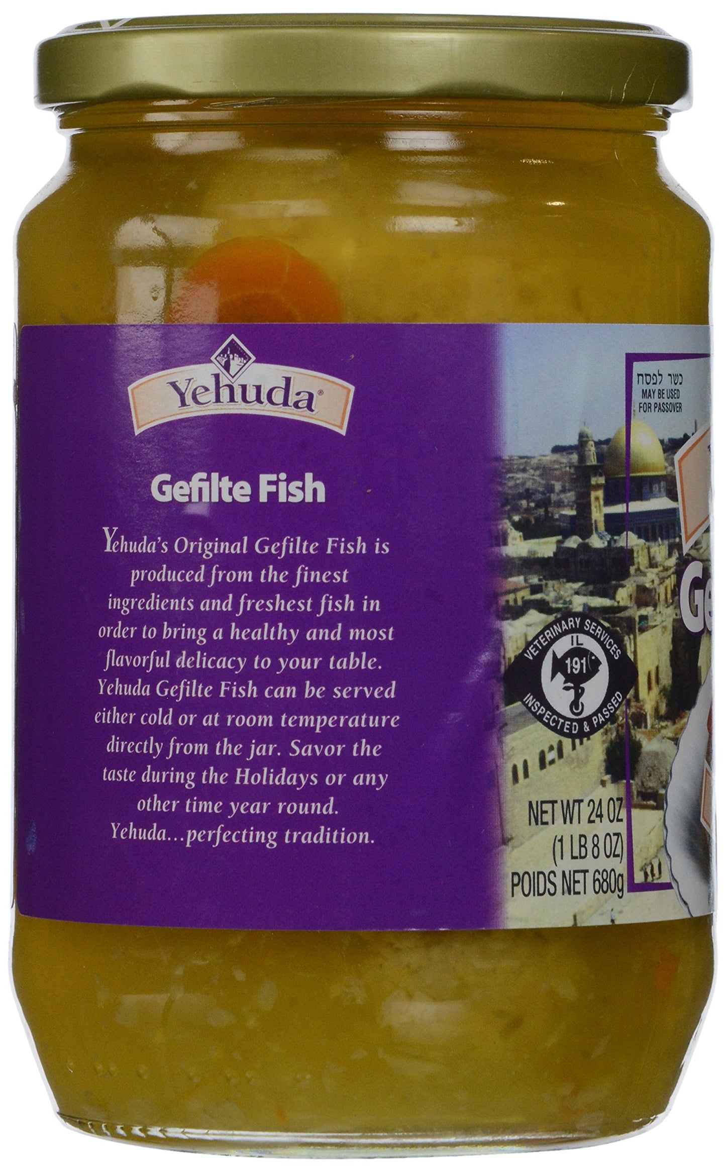 Yehuda Gefilte Fish Imported From Israel, 24-Ounces (Pack Of 4)