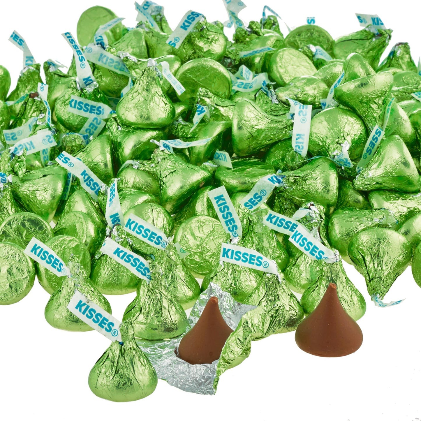 HERSHEYS KISSES Milk Chocolate Candy, Bulk Bag, 66.7 oz, Light Green Kisses, 4.1 Pound (Pack of 1)