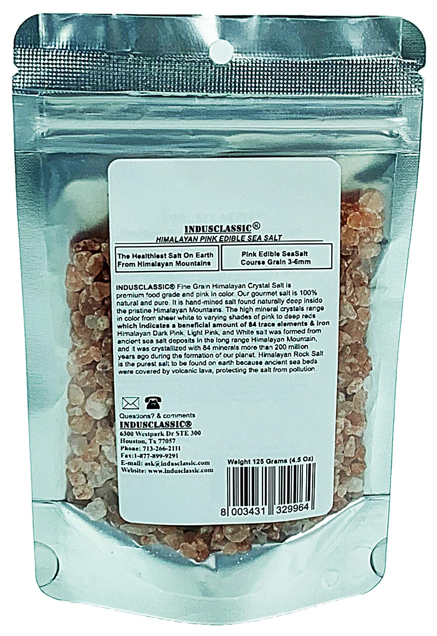 IndusClassic Himalayan Pink Cooking Salt, Coarse Grain, 9 Oz (250 Grams) - Natural & Unprocessed