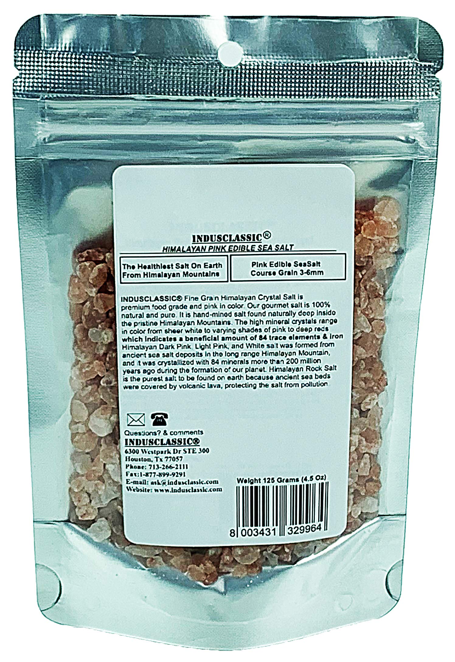 IndusClassic Himalayan Pink Cooking Salt, Coarse Grain, 9 Oz (250 Grams) - Natural & Unprocessed