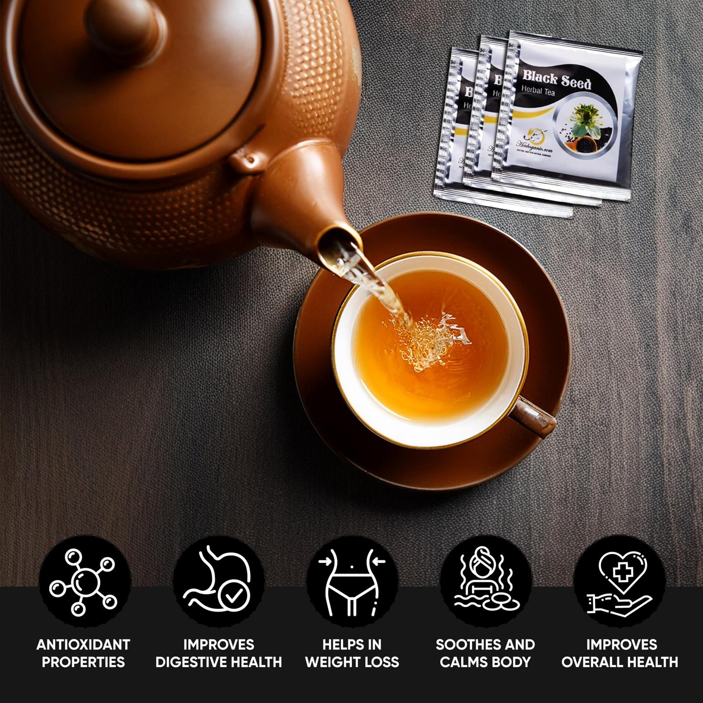 Herboganic Black Seed Herbal Tea - Digestion Support And Immune Boost | Refreshing And Delicious Blend | Natural Ingredients | 2