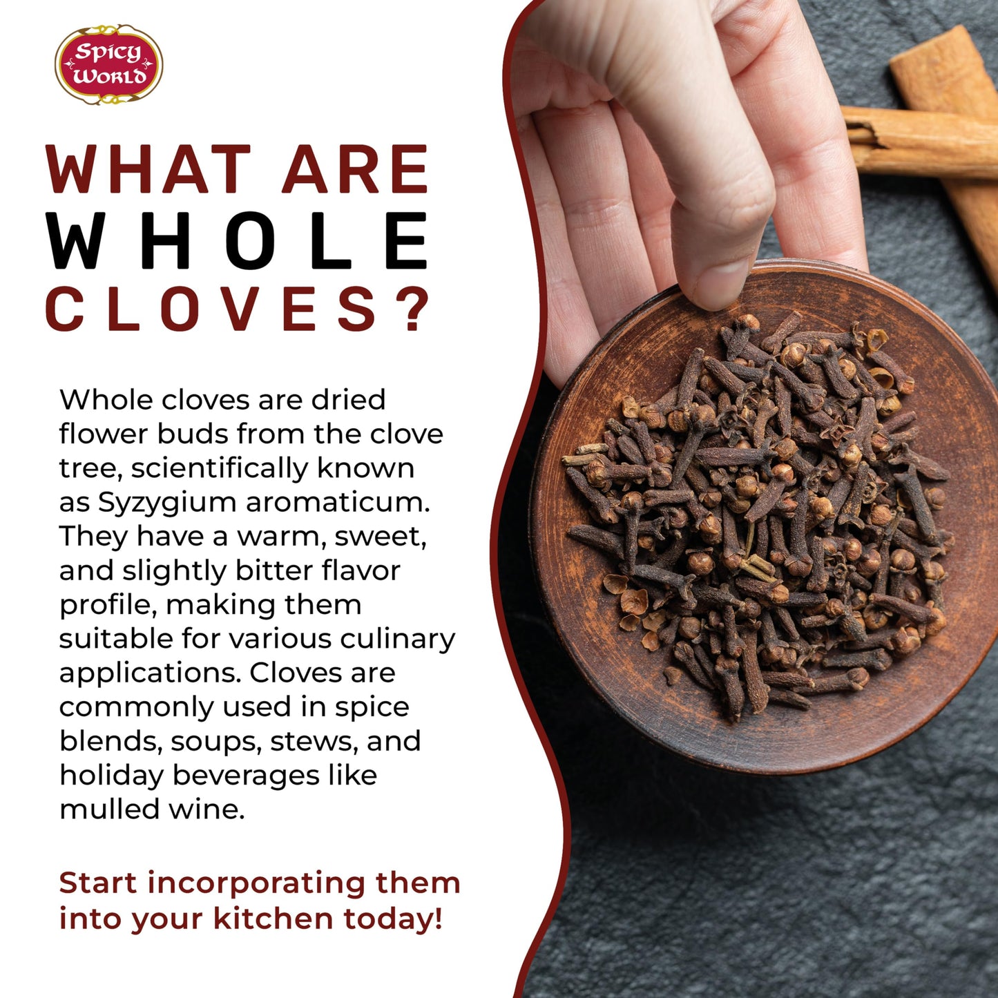 Whole Cloves 7 Oz Bag - Great For Foods, Tea, Pomander Balls, And Even Potpourri - By Spicy World