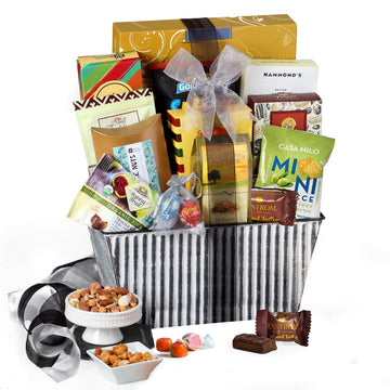 Broadway Basketeers Sweets And Chocolate Gift Basket, Gourmet Gifts With Nuts For Women, Families, College, Congratulations, Appreciation, Valentines Day Delivery, Corporate, Thank You, Get Well.