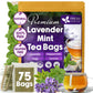Premium Lavender Mint Tea Bags. 100% Natural, Blend of Lavender, Peppermint, Sage and Licorice.