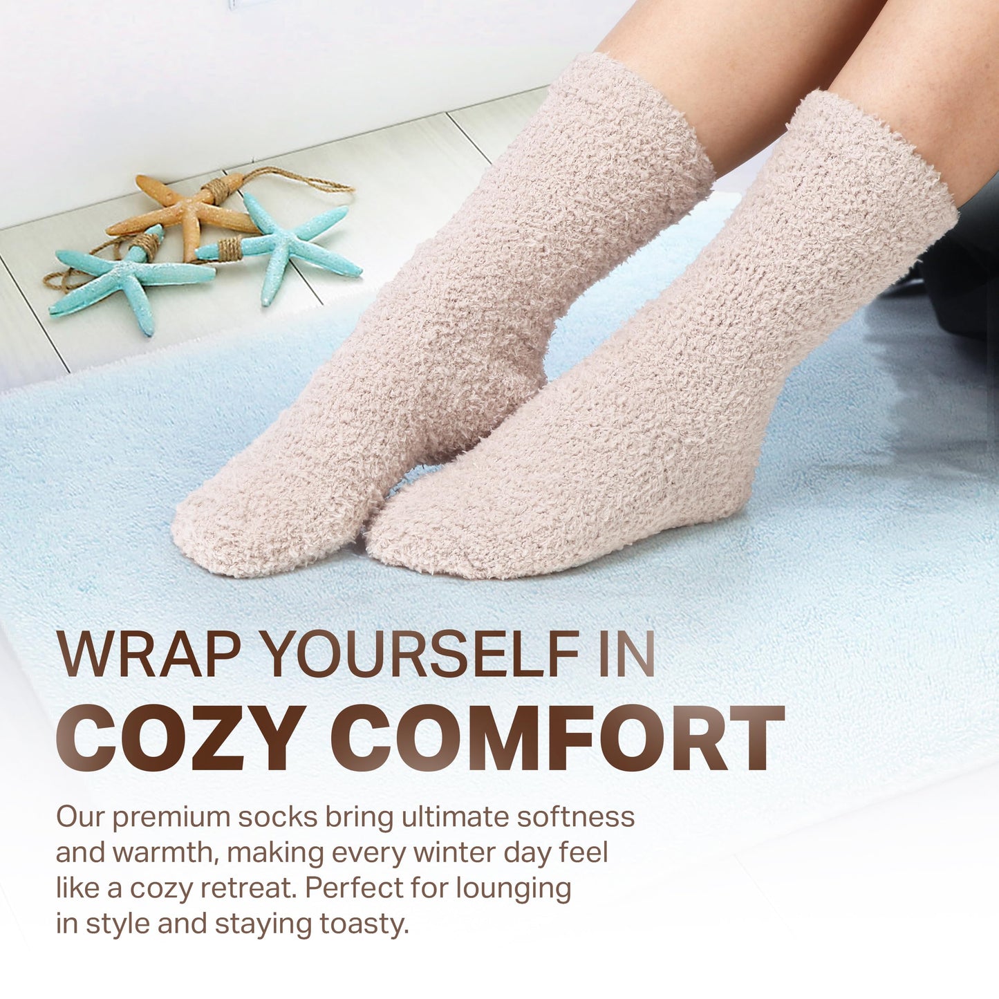 Modern Elegance Tea Gift Set for Women with 15 Tea Sachets, 10 Honey Straws, Cozy Socks, and Greeting Card - Vanilla Chai