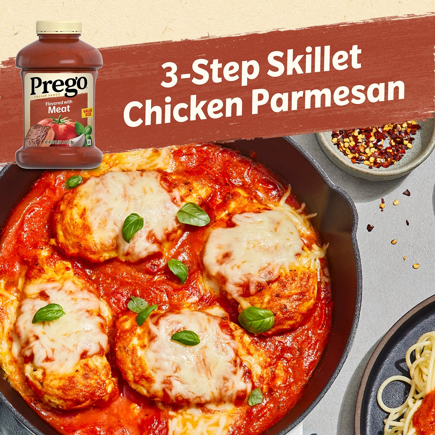Prego Italian Tomato Pasta Sauce Flavored With Meat, 67 OZ Jar