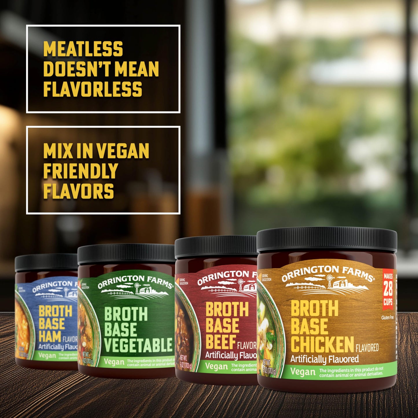 Orrington Farms Vegan Chicken Flavored Broth Base, Bring Flavor To Your Favorite Soups & Stews, Gluten Free, Vegetarian Friendly