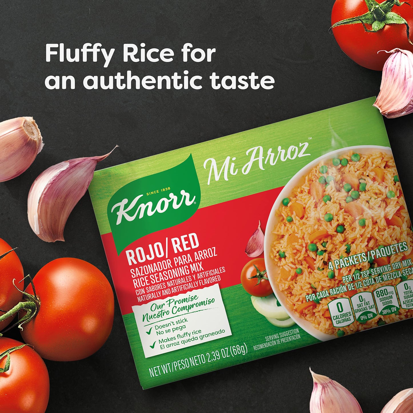 Knorr Rice Seasoning Mix Red 2.39 oz, Pack of 12 - Authentic Flavor for Homemade Dishes