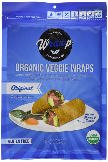 Wrawp Organic Veggie Wrap - Original (1 PACK) Gluten Free, Paleo, Plant Based, Vegan