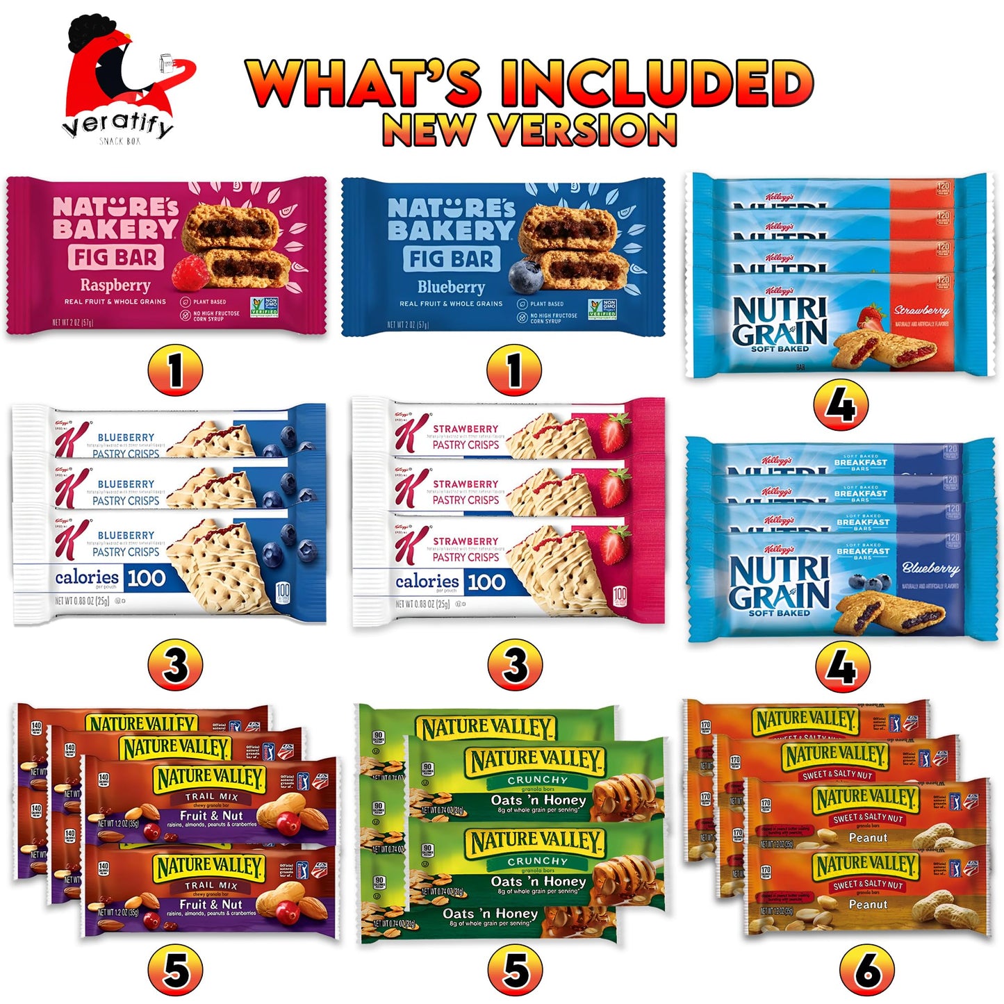 Veratify Snacks Gift Variety Basket - 72 Count Assortment for mature-themeds, Ideal for Home, Office, School, Meetings, Model TS0417-A700ML-M731