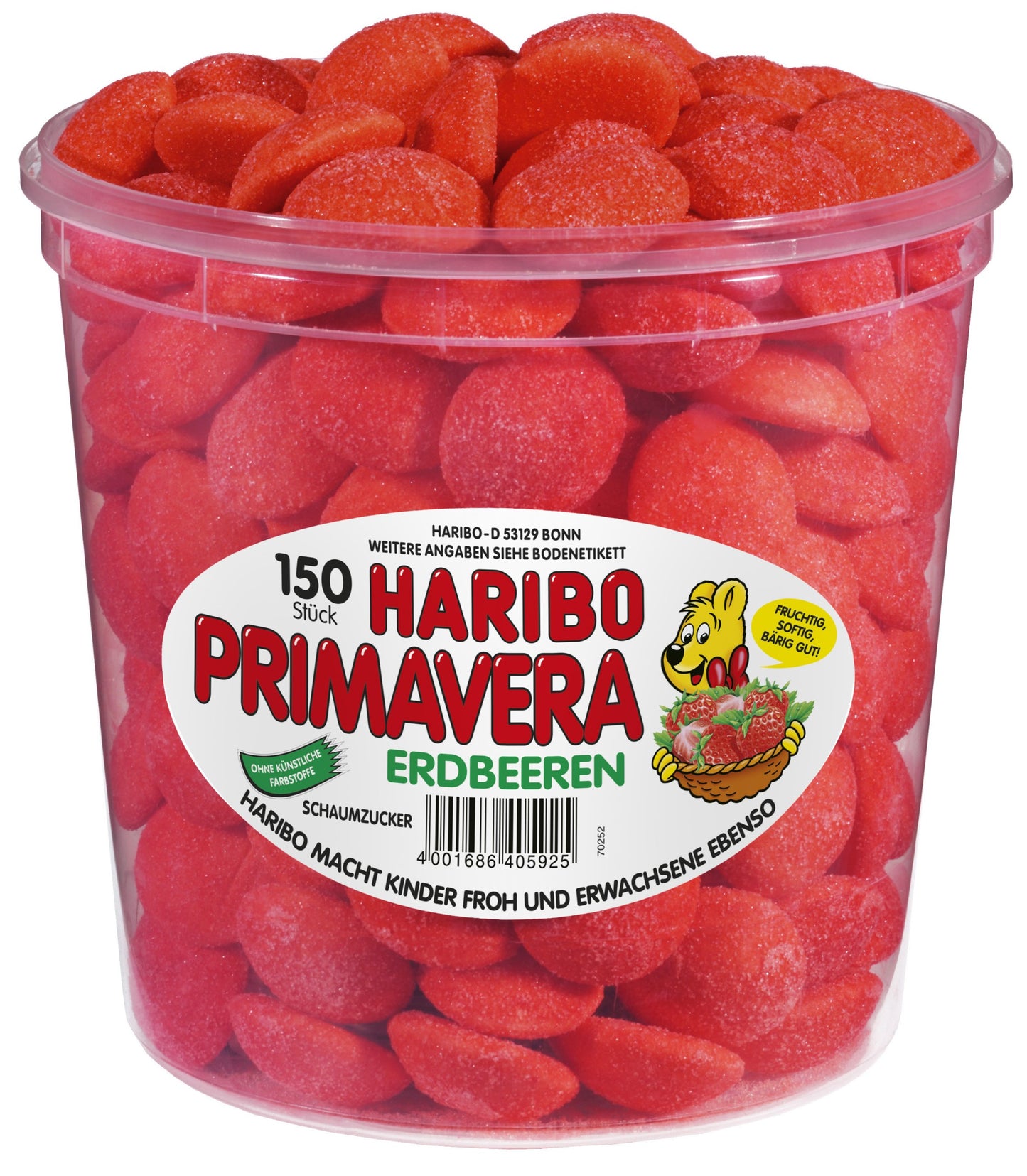 Haribo Primavera Erdbeeren ( Haribo Primavera Strawberries ) , 1 Pack (1 X 1,05 Kg Dose)