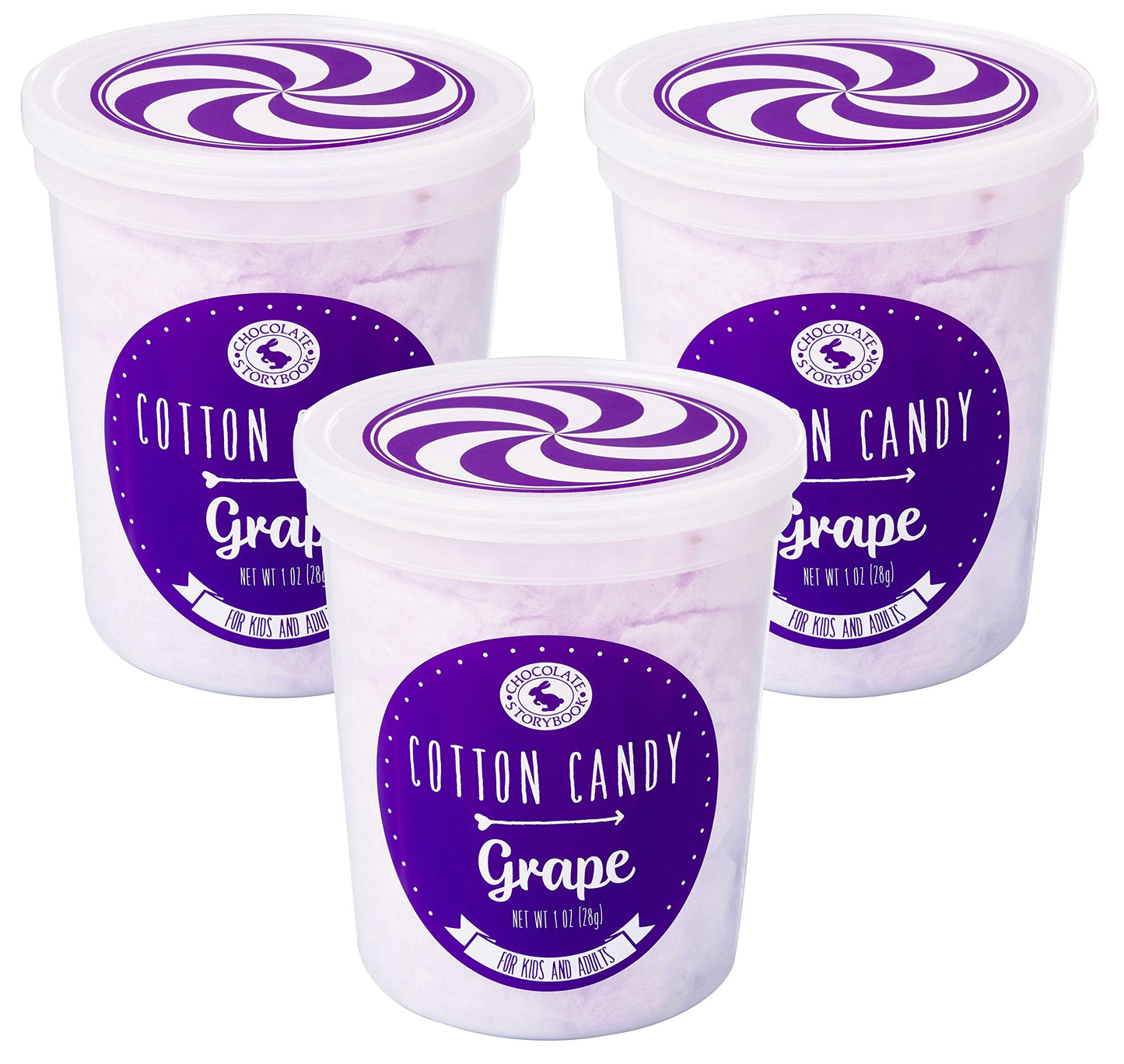 Purple Grape Cotton Candy 3 Pack - Unique Idea For Holidays, Birthdays, Gag Gifts, Party Favors