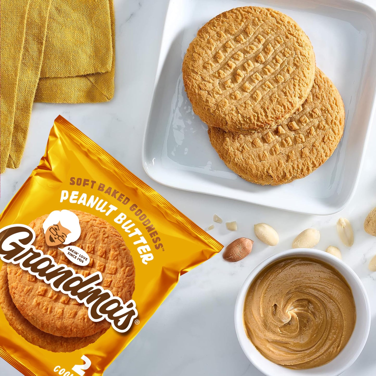 Grandma'S Cookies Peanut Butter Flavored 4 Packs (8 Cookies)