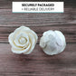 Global Sugar Art Tea Rose Sugar Cake Flowers, White, Large Wired, 12 Count By Chef Alan Tetreault