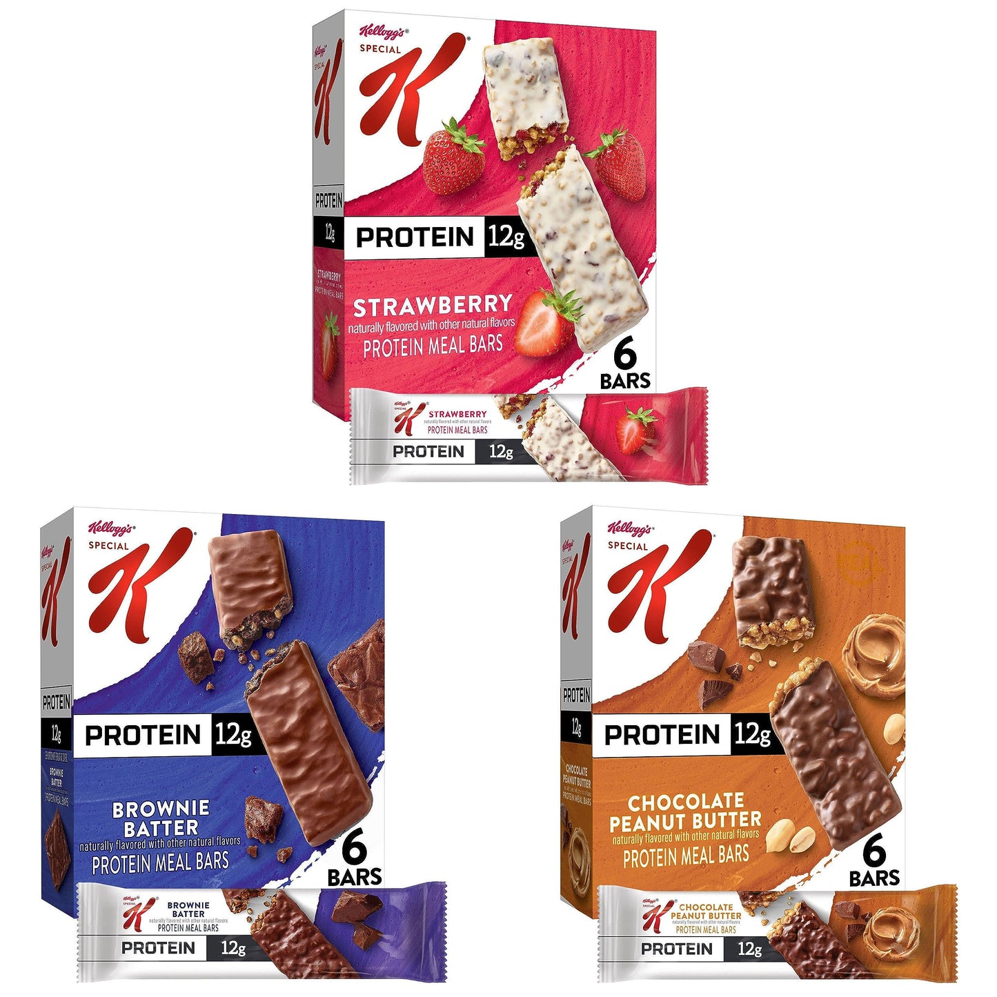 Special K Bar Protein Meal Bars, Meal Replacement, Bulk Protein Snacks, Variety Pack (3 Boxes, 18 Bars)