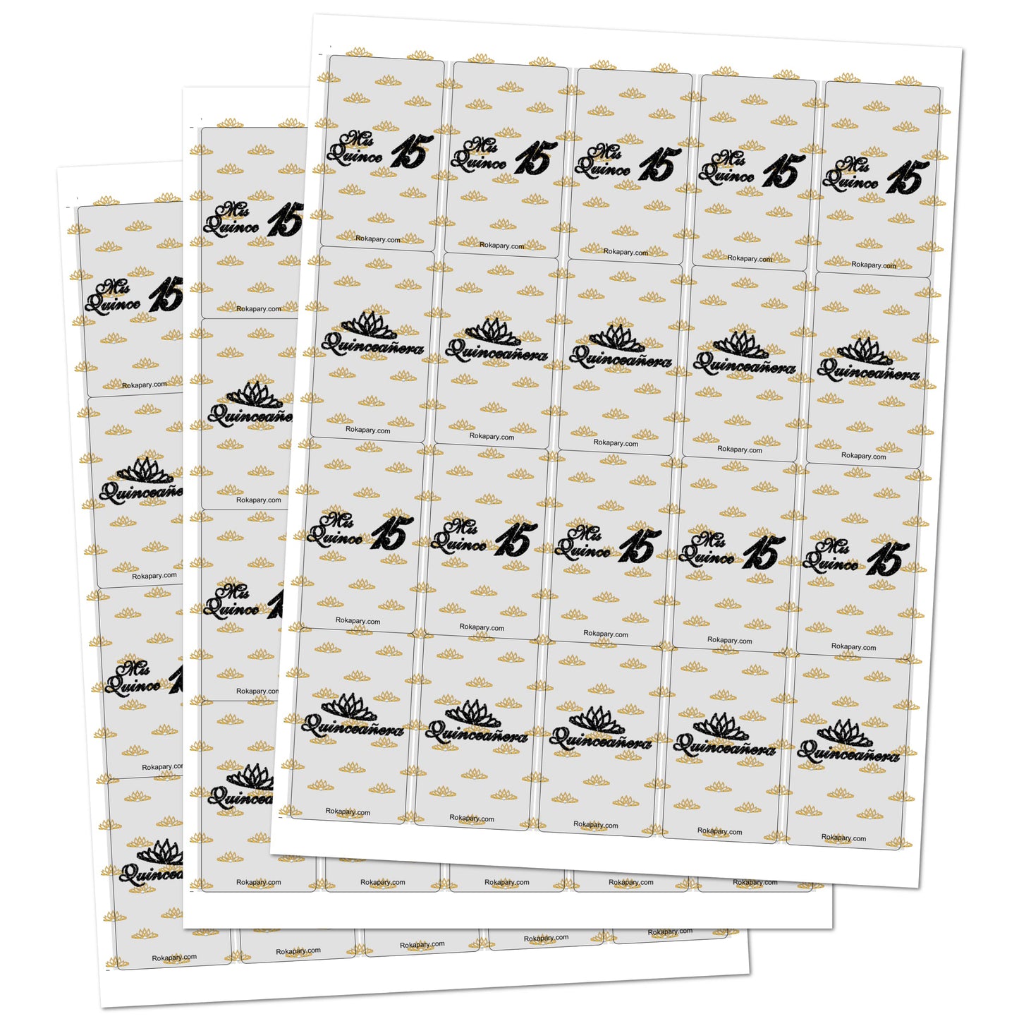Mis Quince Miniature Candy Bar Wrapper, Quinceanera Mini Chocolate Bar Stickers For 15 Birthday Party, Table Top Event Decoratio