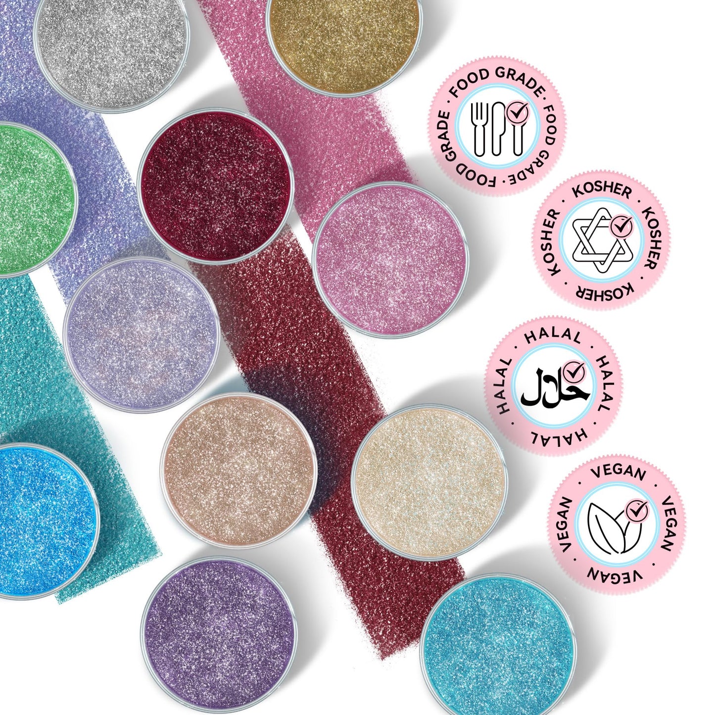 (10G) Pink Edible Glitter For Cocktails, Drinks, Cakes - 100% Food Safe Pink Cake Glitter Dust Edible Bulk - Valentines Food Cho