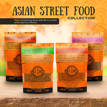 Spice Cartel Asian Street Food Herb & Spice Blends Collection, 4 Resealable Pouches, 4.94 oz Total Weight