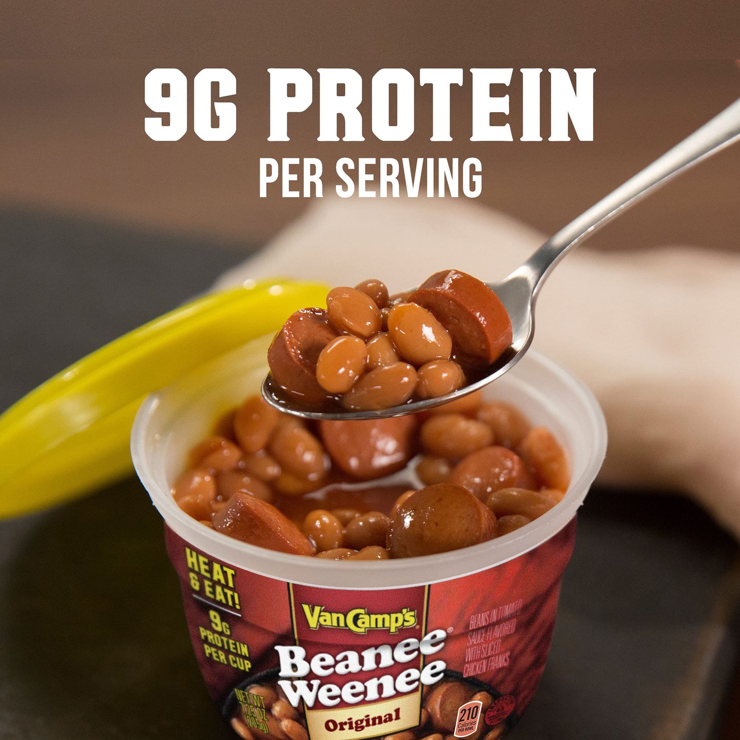 Van Camp'S Beanee Weenee Original Flavor Microwavable Cups, 7.25 Oz. (Pack Of 12)
