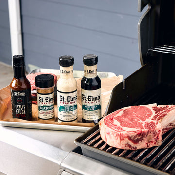 St Elmo Steak House Griller Gift Kit - 4 Piece Set for Grilling & Barbecue, Includes Steak Sauce, Horseradish, Glaze, Seasoning