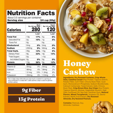 Catalina Crunch Protein Granola - Low Sugar Breakfast Cereal with 13g of Protein - Gluten Free, Keto Friendly - Honey Cashew - 8