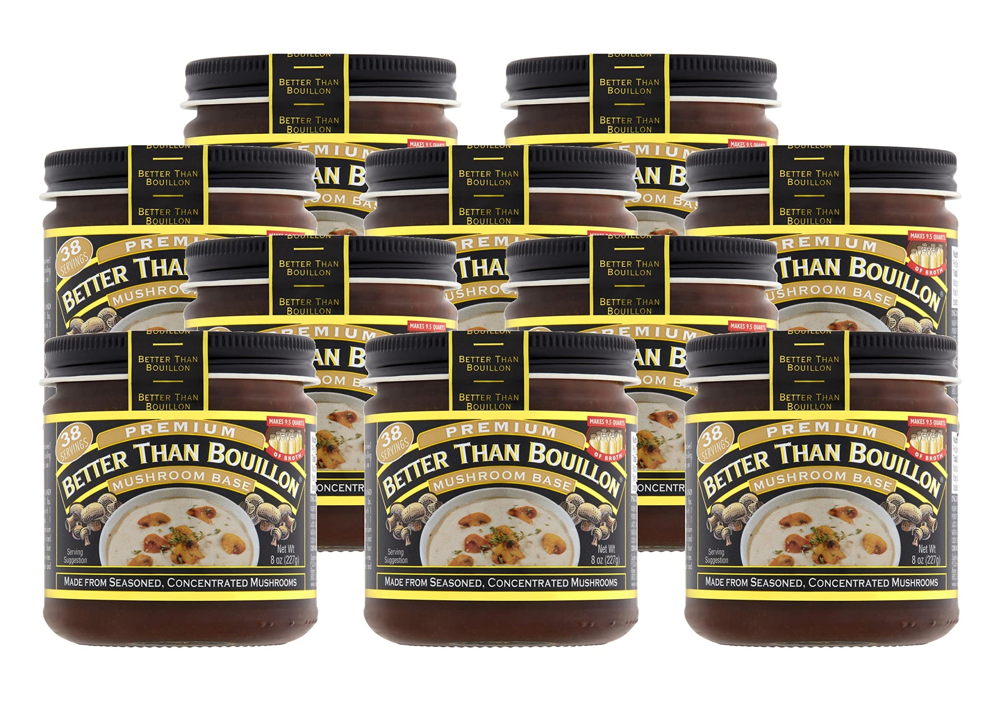 Better Than Bouillon Mushroom Base, Concentrated Broth, 8 OZ (Pack of 10), Makes 9.5 Quarts, 38 Servings